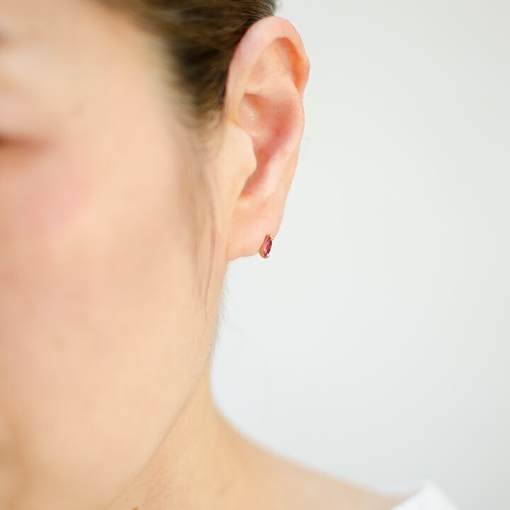 umu -アム- FINE JEWELRY STUIDIOマーキス ピンクトルマリン スタッドピアス 「saetta」pi0288_i2.jpg