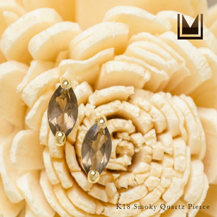 umu -アム- FINE JEWELRY STUIDIOマーキス スモーキークォーツ スタッドピアス 「saetta」pi0289_1.jpg