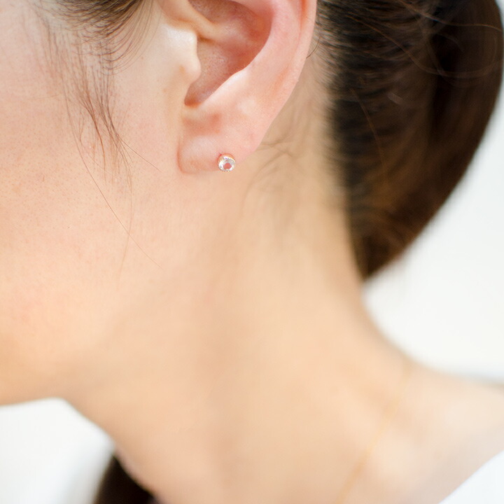 umu -アム- FINE JEWELRY STUIDIOローズクォーツ スタッドピアス 「epica」pi0296_i3.jpg