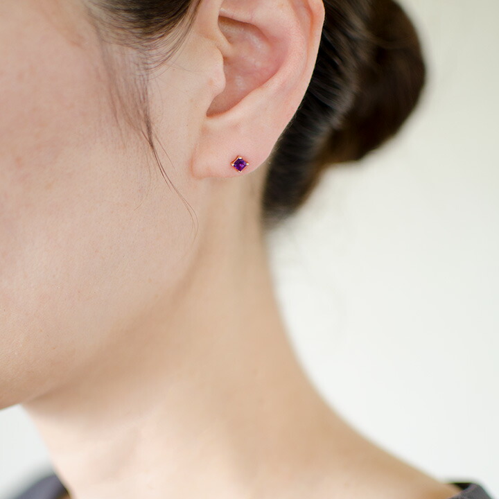 umu -アム- FINE JEWELRY STUIDIOアメシスト スタッドピアス 「quadoro」pi0300_i3.jpg