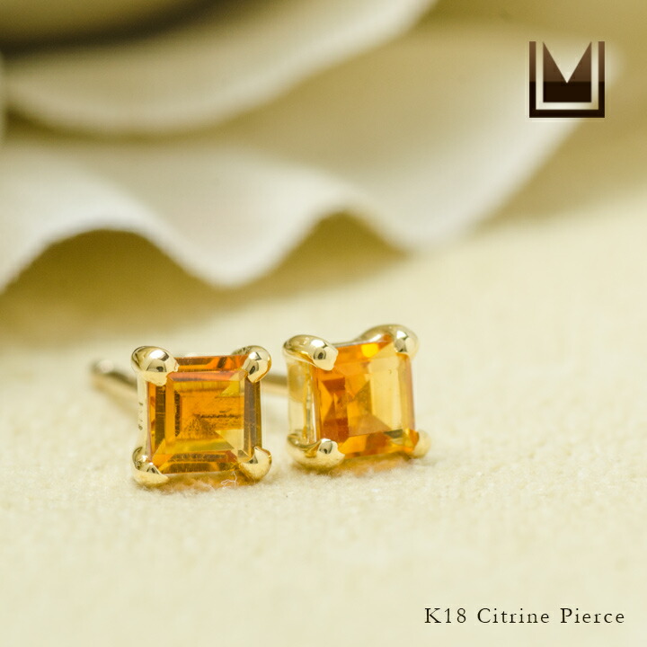 umu -アム- FINE JEWELRY STUIDIOシトリン スタッドピアス 「quadoro」pi0301_1.jpg