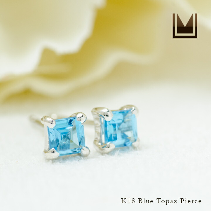 umu -アム- FINE JEWELRY STUIDIOブルートパーズ スタッドピアス 「quadoro」pi0302_1.jpg