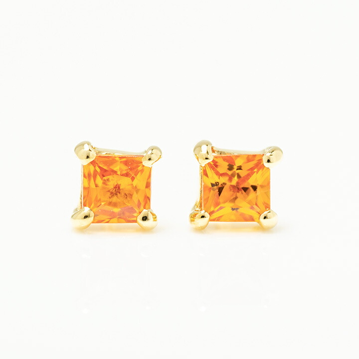 umu -アム- FINE JEWELRY STUIDIOオレンジサファイア スタッドピアス 「quadoro」pi0308_m.jpg