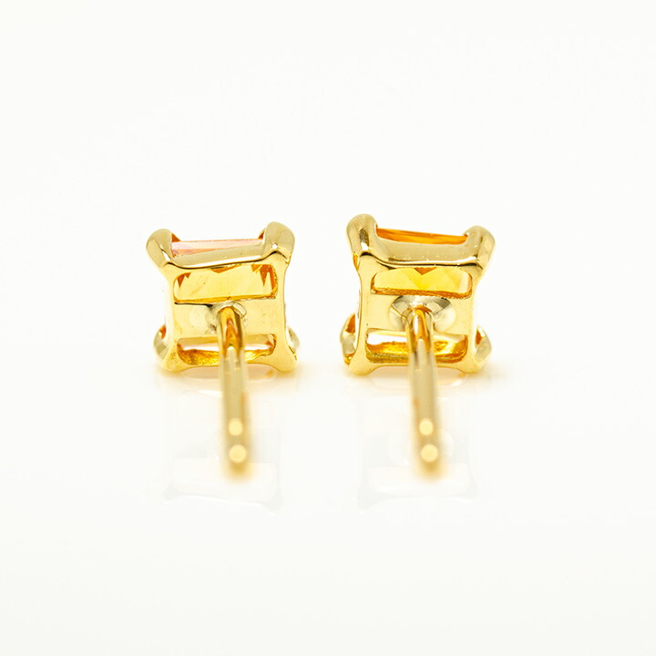 umu -アム- FINE JEWELRY STUIDIOオレンジサファイア スタッドピアス 「quadoro」pi0308_u.jpg
