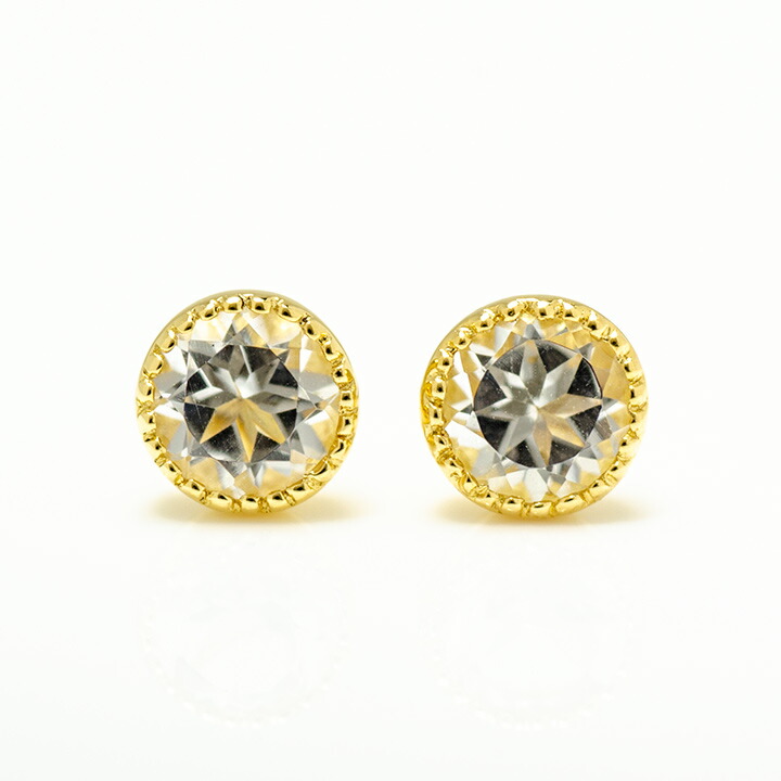 umu -アム- FINE JEWELRY STUIDIOホワイトトパーズ スタッドピアス 「epica」pi0310_m.jpg