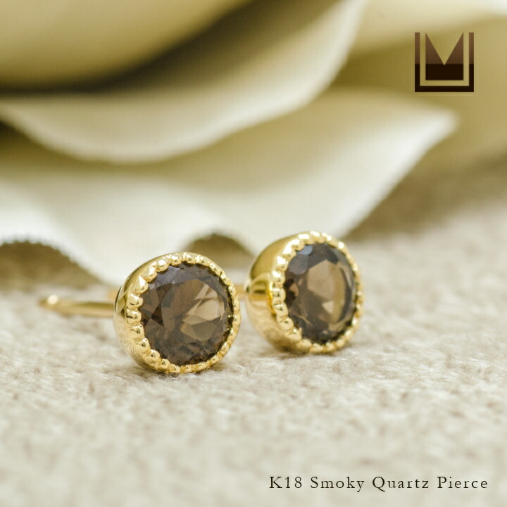 umu -アム- FINE JEWELRY STUIDIOスモーキークォーツ スタッドピアス 「epica」pi0311_1.jpg