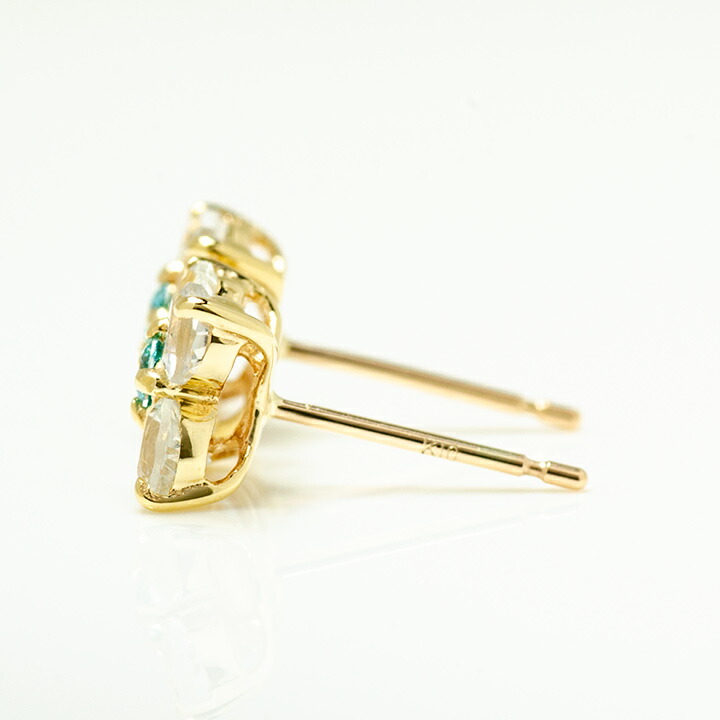umu -アム- FINE JEWELRY STUIDIOホワイトトパーズ ミントグリーンキュービックジルコニア スタッドピアスpi0313_y.jpg