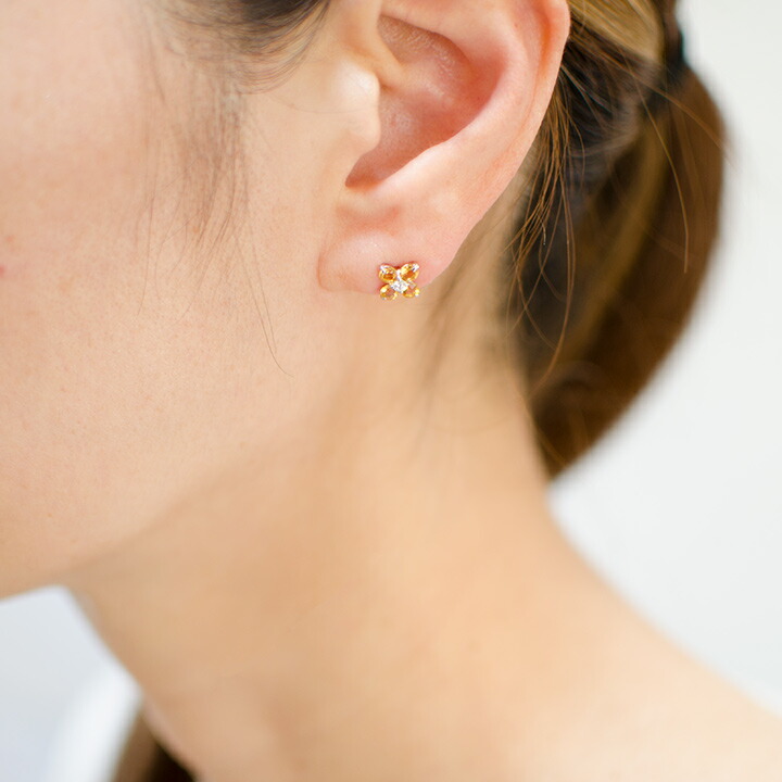 umu -アム- FINE JEWELRY STUIDIOシトリン キュービックジルコニア スタッドピアスpi0314_i3.jpg