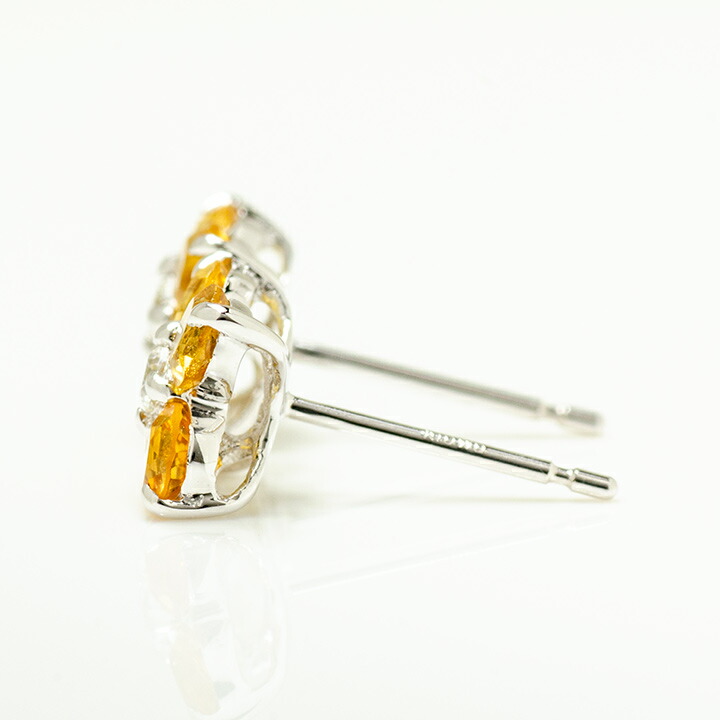umu -アム- FINE JEWELRY STUIDIOシトリン キュービックジルコニア スタッドピアスpi0314_y.jpg