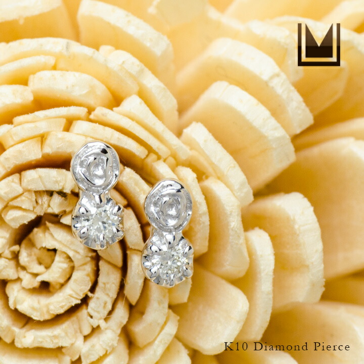 umu -アム- FINE JEWELRY STUIDIOダイヤモンド バラモチーフ スタッドピアス 「rosa」pi0322_1.jpg