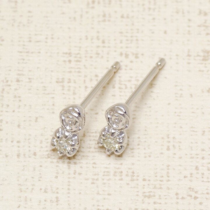 umu -アム- FINE JEWELRY STUIDIOダイヤモンド バラモチーフ スタッドピアス 「rosa」pi0322_kanban2.jpg