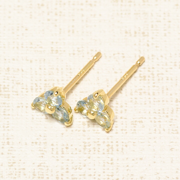 umu -アム- FINE JEWELRY STUIDIOアクアマリン フラワーモチーフ スタッドピアスpi0326_kanban2.jpg