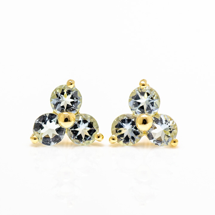 umu -アム- FINE JEWELRY STUIDIOアクアマリン フラワーモチーフ スタッドピアスpi0326_m.jpg