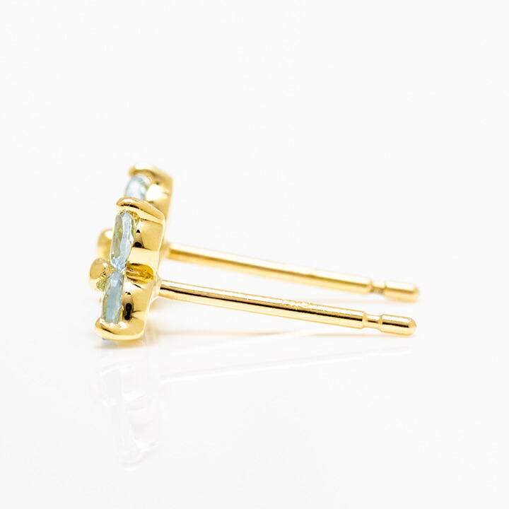 umu -アム- FINE JEWELRY STUIDIOアクアマリン フラワーモチーフ スタッドピアスpi0326_y.jpg