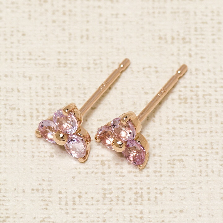 umu -アム- FINE JEWELRY STUIDIOピンクトパーズ フラワーモチーフ スタッドピアスpi0327_kanban2.jpg