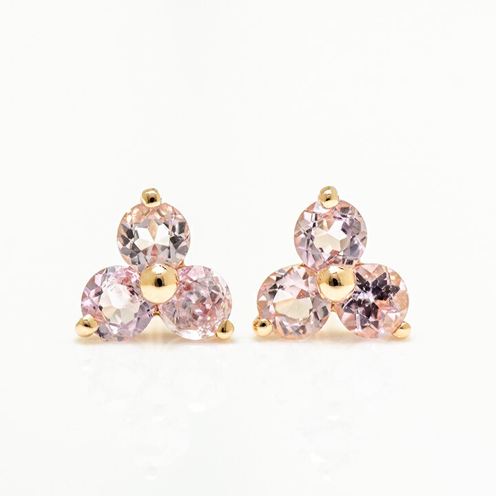 umu -アム- FINE JEWELRY STUIDIOピンクトパーズ フラワーモチーフ スタッドピアスpi0327_m.jpg