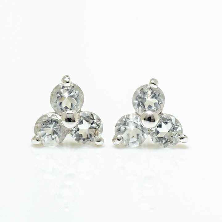 umu -アム- FINE JEWELRY STUIDIOホワイトトパーズ フラワーモチーフ スタッドピアスpi0328_m.jpg