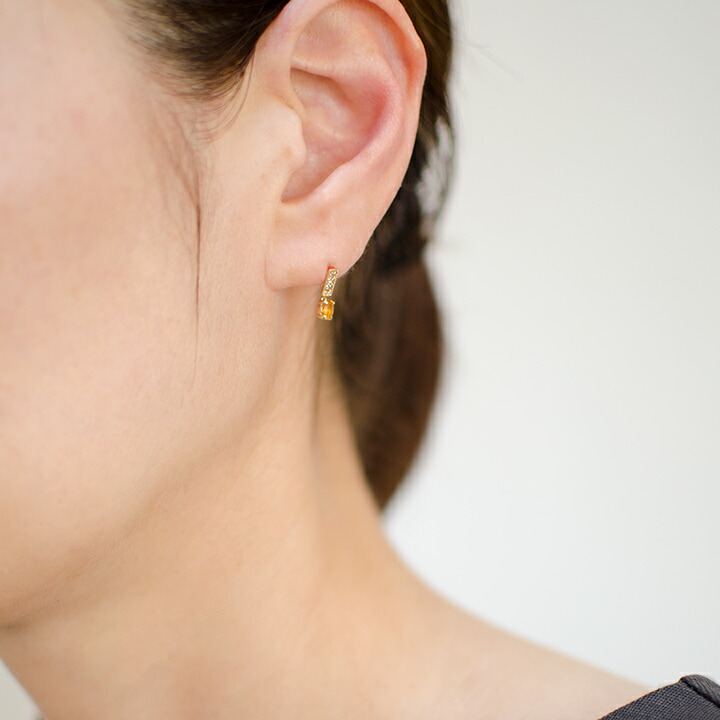 umu -アム- FINE JEWELRY STUIDIOシトリン ダイヤモンド スタッドピアスpi0332_i3.jpg