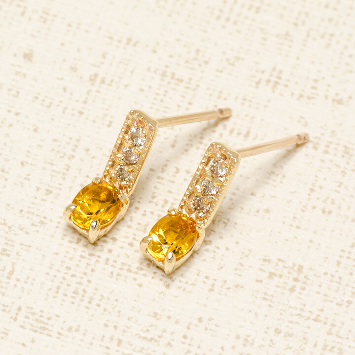 umu -アム- FINE JEWELRY STUIDIOシトリン ダイヤモンド スタッドピアスpi0332_kanban2.jpg