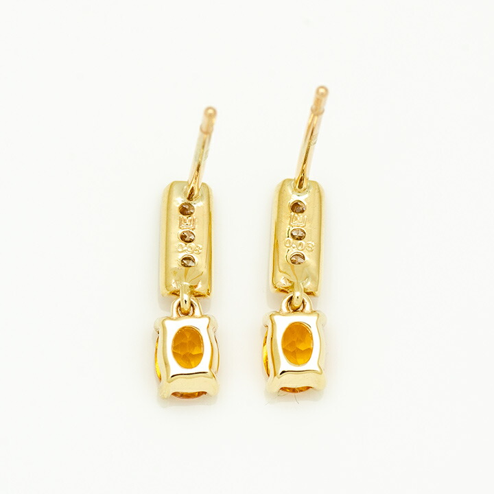 umu -アム- FINE JEWELRY STUIDIOシトリン ダイヤモンド スタッドピアスpi0332_u.jpg