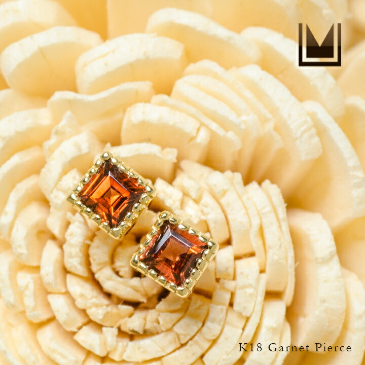 umu -アム- FINE JEWELRY STUIDIOガーネット スタッドピアス 「asso」pi0333_1.jpg