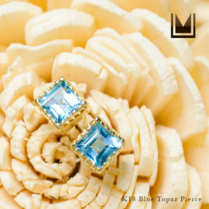 umu -アム- FINE JEWELRY STUIDIOブルートパーズ スタッドピアス 「asso」pi0334_1.jpg