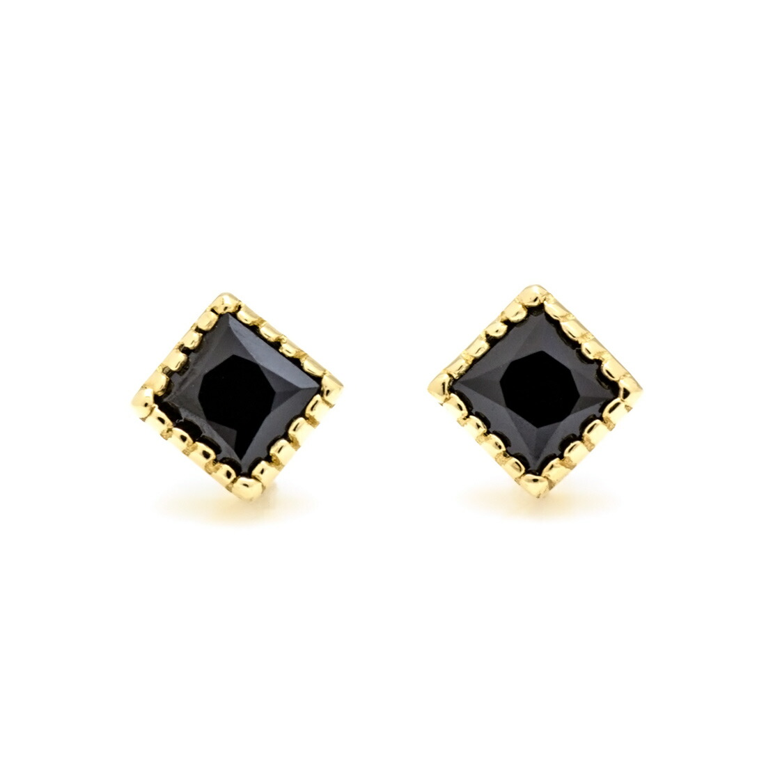 オニキス スタッドピアス 「asso」[商品番号:PI0335] | umu -アム