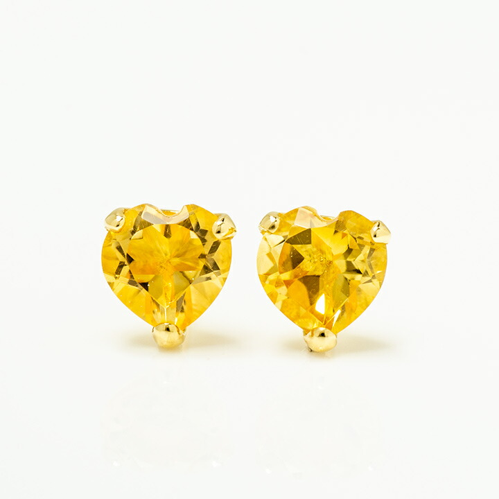 umu -アム- FINE JEWELRY STUIDIOシトリン ハート スタッドピアスpi0336_m.jpg