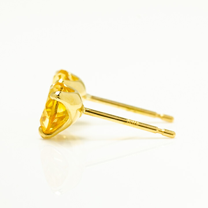 umu -アム- FINE JEWELRY STUIDIOシトリン ハート スタッドピアスpi0336_y.jpg