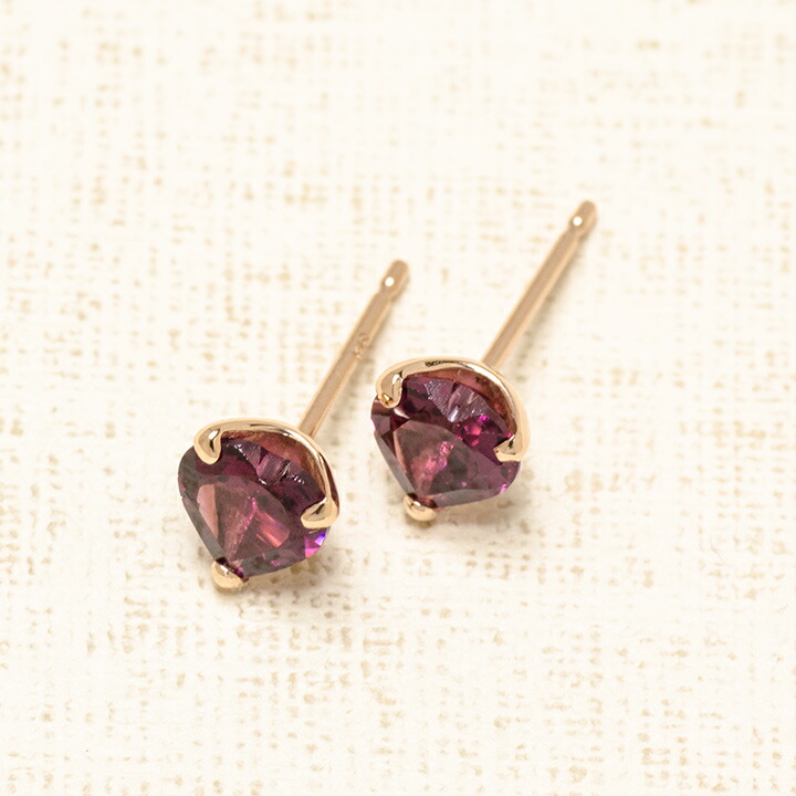 umu -アム- FINE JEWELRY STUIDIOロードライトガーネット ハート スタッドピアスpi0337_kanban2.jpg