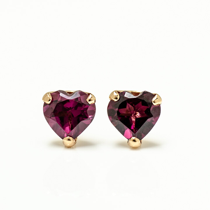 umu -アム- FINE JEWELRY STUIDIOロードライトガーネット ハート スタッドピアスpi0337_m.jpg