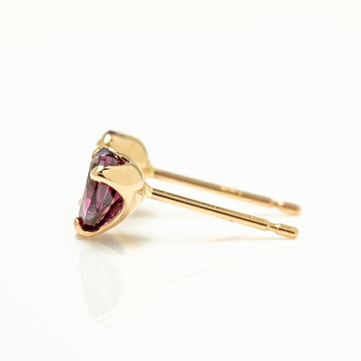 umu -アム- FINE JEWELRY STUIDIOロードライトガーネット ハート スタッドピアスpi0337_y.jpg
