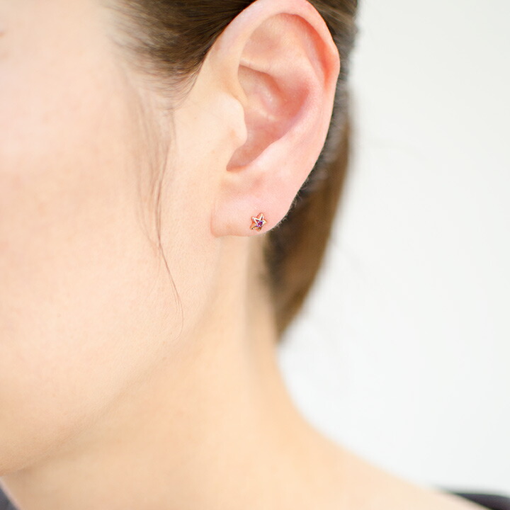 umu -アム- FINE JEWELRY STUIDIOアメシスト スターモチーフ スタッドピアスpi0341_i3.jpg