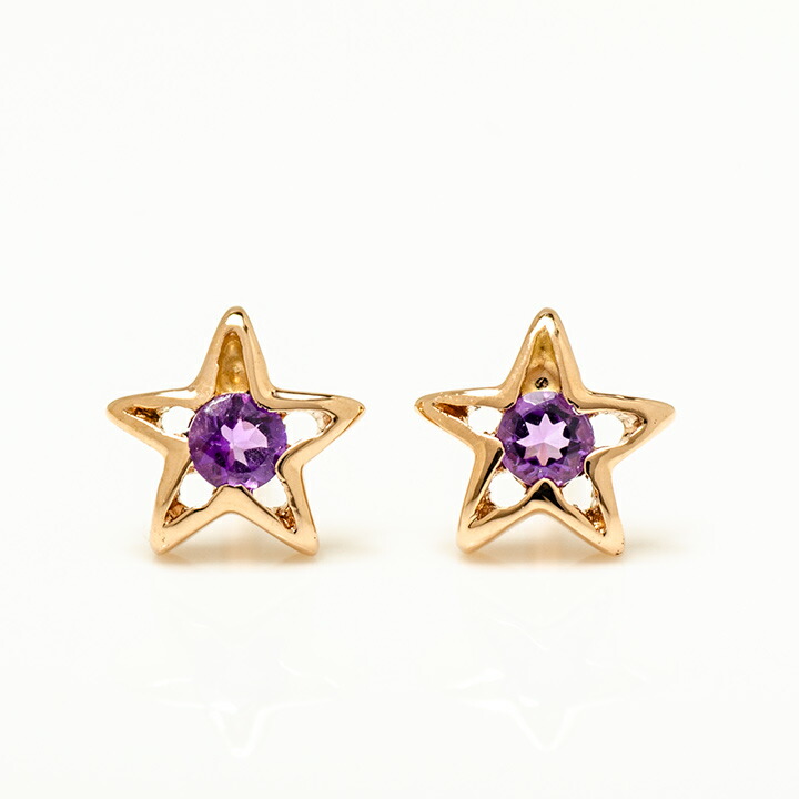 umu -アム- FINE JEWELRY STUIDIOアメシスト スターモチーフ スタッドピアスpi0341_m.jpg