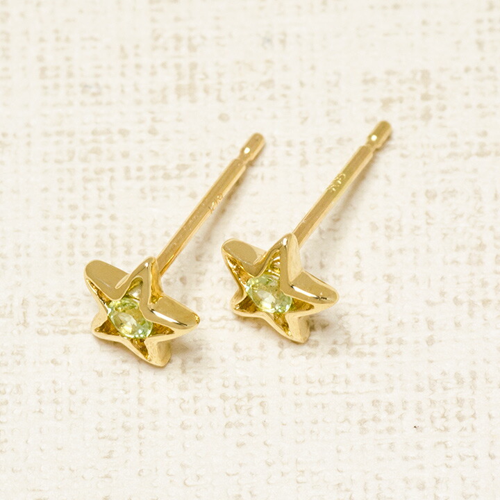 umu -アム- FINE JEWELRY STUIDIOペリドット スターモチーフ スタッドピアスpi0343_kanban2.jpg