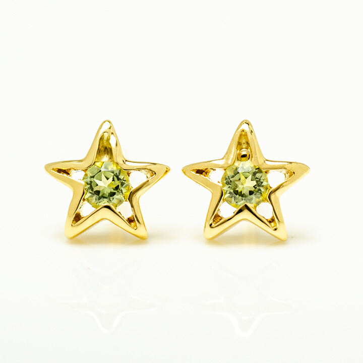 umu -アム- FINE JEWELRY STUIDIOペリドット スターモチーフ スタッドピアスpi0343_m.jpg