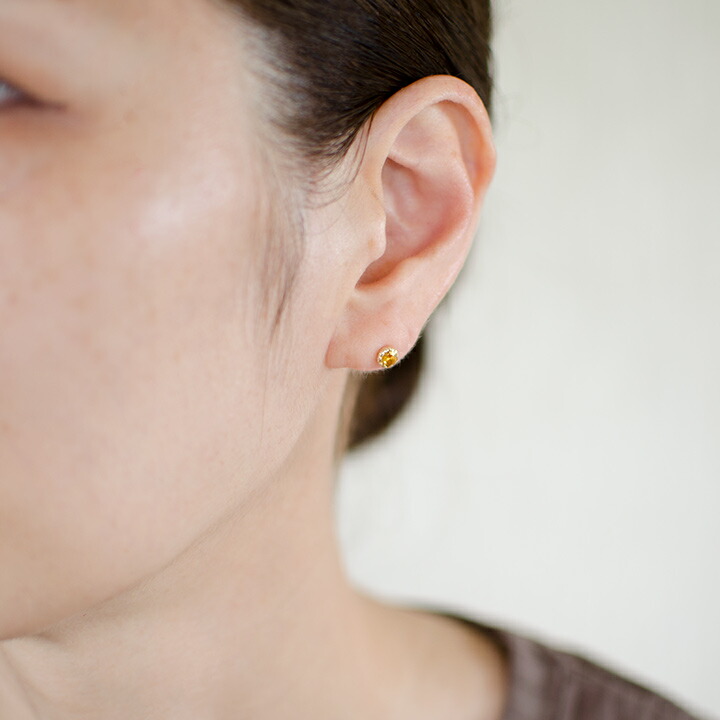 umu -アム- FINE JEWELRY STUIDIOシトリン スタッドピアス 「levita」pi0347_i2.jpg