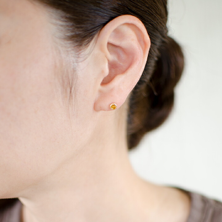 umu -アム- FINE JEWELRY STUIDIOシトリン スタッドピアス 「levita」pi0347_i3.jpg