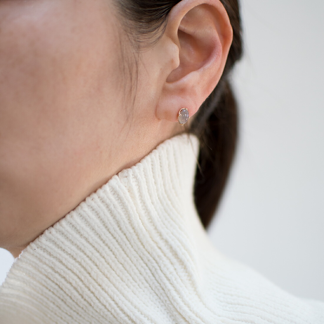 umu -アム- FINE JEWELRY STUIDIOシリマナイトキャッツアイ スタッドピアス 「drop」pi0350_i3.jpg