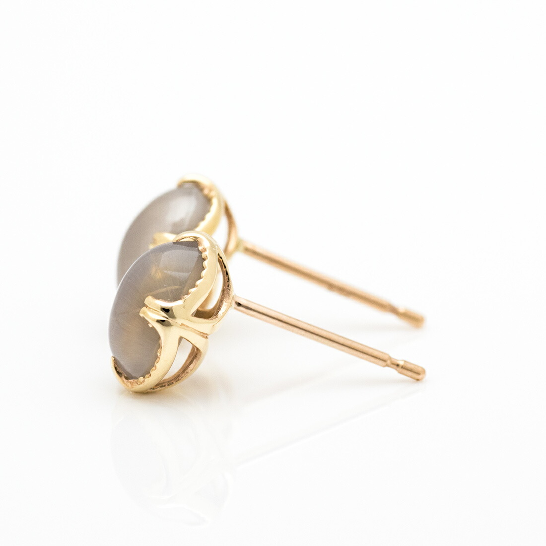 umu -アム- FINE JEWELRY STUIDIOシリマナイトキャッツアイ スタッドピアス 「drop」pi0350_y.jpg