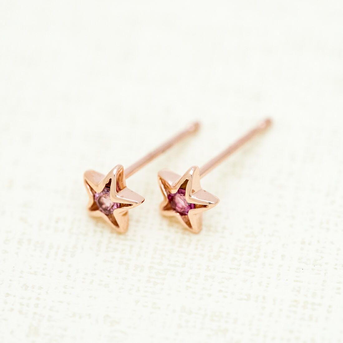 umu -アム- FINE JEWELRY STUIDIOピンクトルマリン スターモチーフ スタッドピアスpi0352_kanban2.jpg