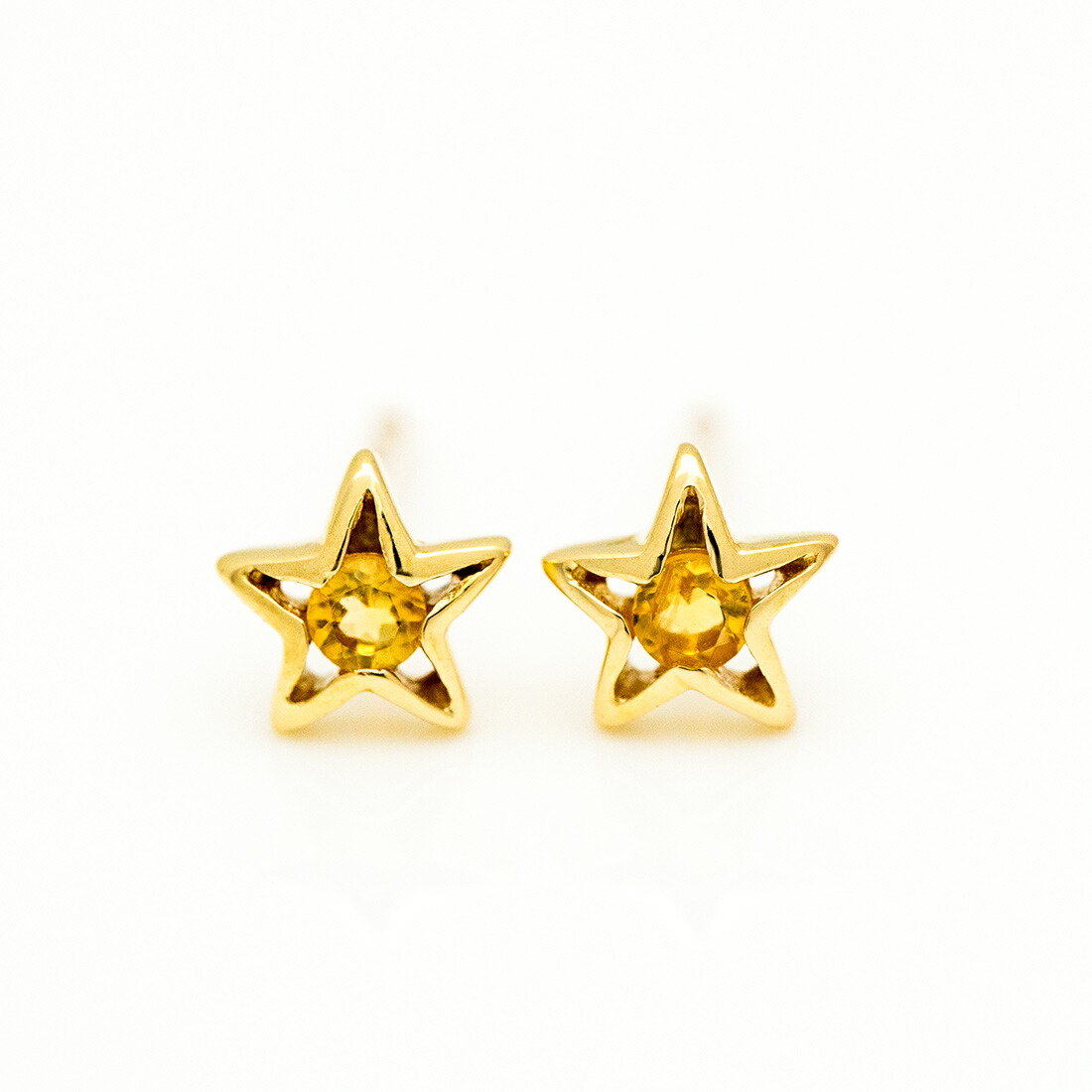 umu -アム- FINE JEWELRY STUIDIOシトリン スターモチーフ スタッドピアスpi0353_m.jpg