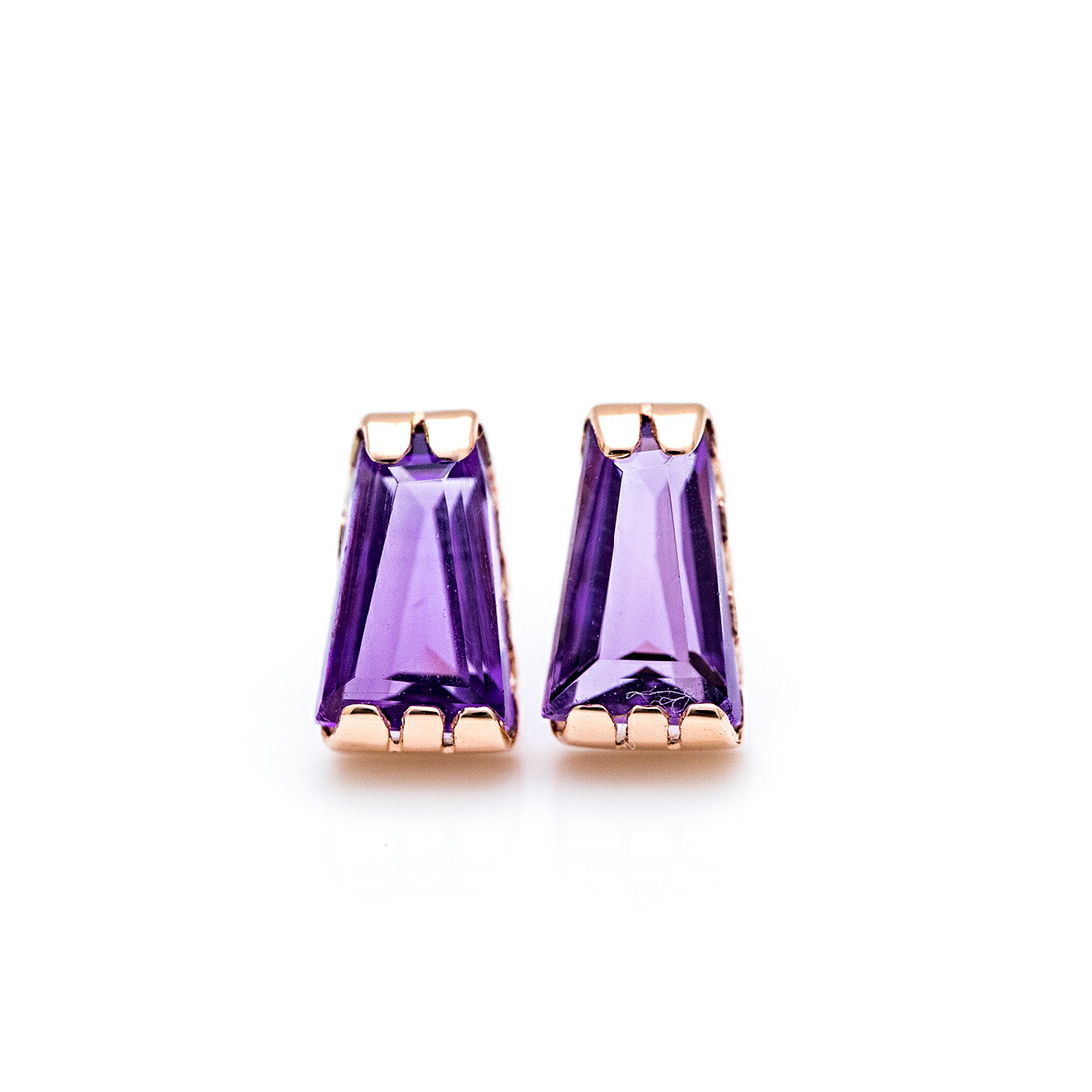 umu -アム- FINE JEWELRY STUIDIOテーパーバゲット アメシスト スタッドピアスpi0362_m.jpg