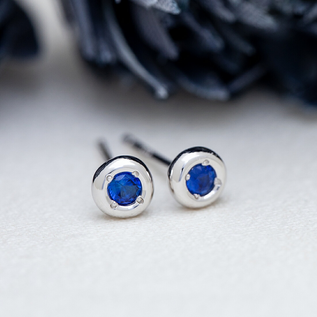 umu -アム- FINE JEWELRY STUIDIOブルーサファイア スタッドピアス 「piccolo」pi0371_1.jpg