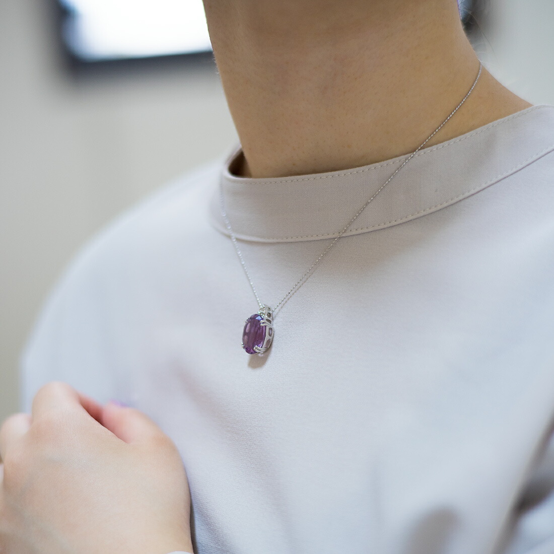 umu -アム- FINE JEWELRY STUIDIOアメシスト 8.0ct ダイヤモンド ペンダントトップpn0055_i3.jpg