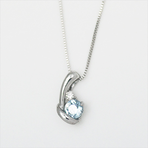 umu -アム- FINE JEWELRY STUIDIOアクアマリン ダイヤモンド ペンダント 「chiarita」pn0079_m.jpg