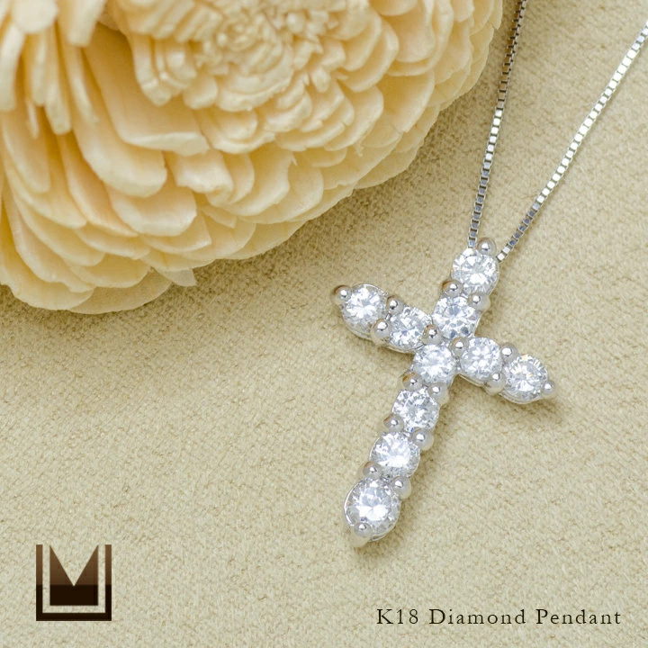 umu -アム- FINE JEWELRY STUIDIOK18 ダイヤモンド 0.3ct クロスモチーフ ペンダントトップpn0097_1.jpg