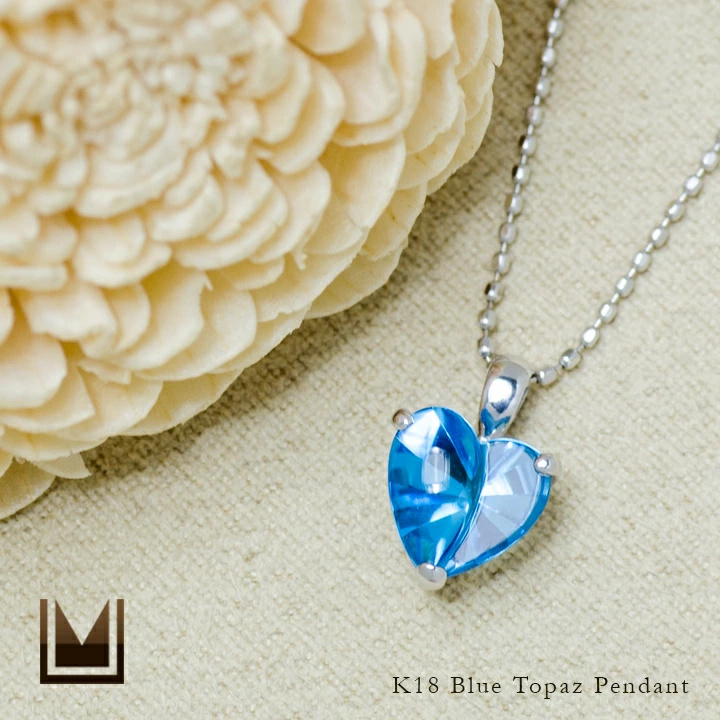 umu -アム- FINE JEWELRY STUIDIOK18 ブルートパーズ ハート ペンダントpn0124_1.jpg