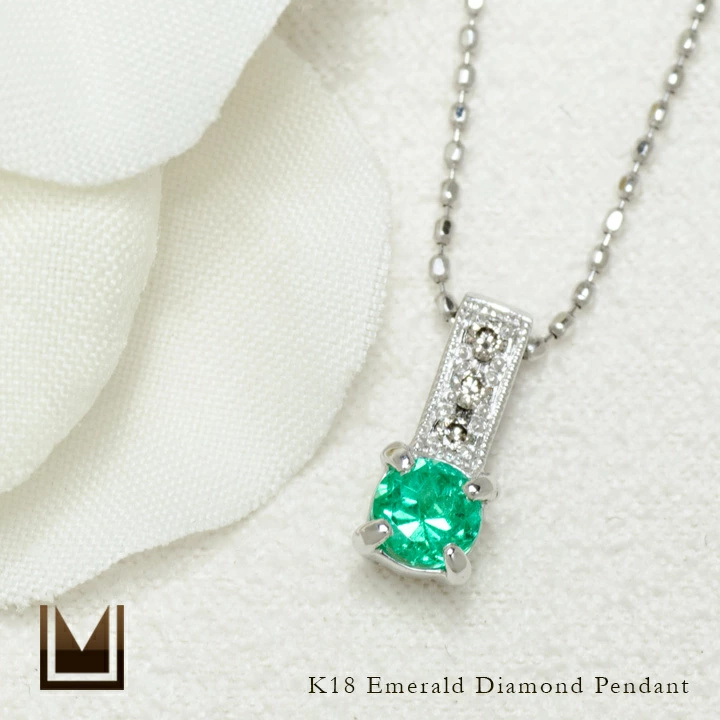 umu -アム- FINE JEWELRY STUIDIOエメラルド ダイヤモンド ペンダントトップ 「fiorito」pn0126_1.jpg