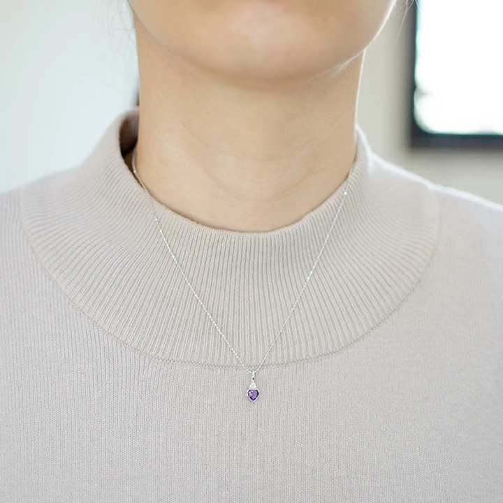 umu -アム- FINE JEWELRY STUIDIOK10 アメシスト ダイヤモンド ハート ペンダントトップpn0200_i2.jpg